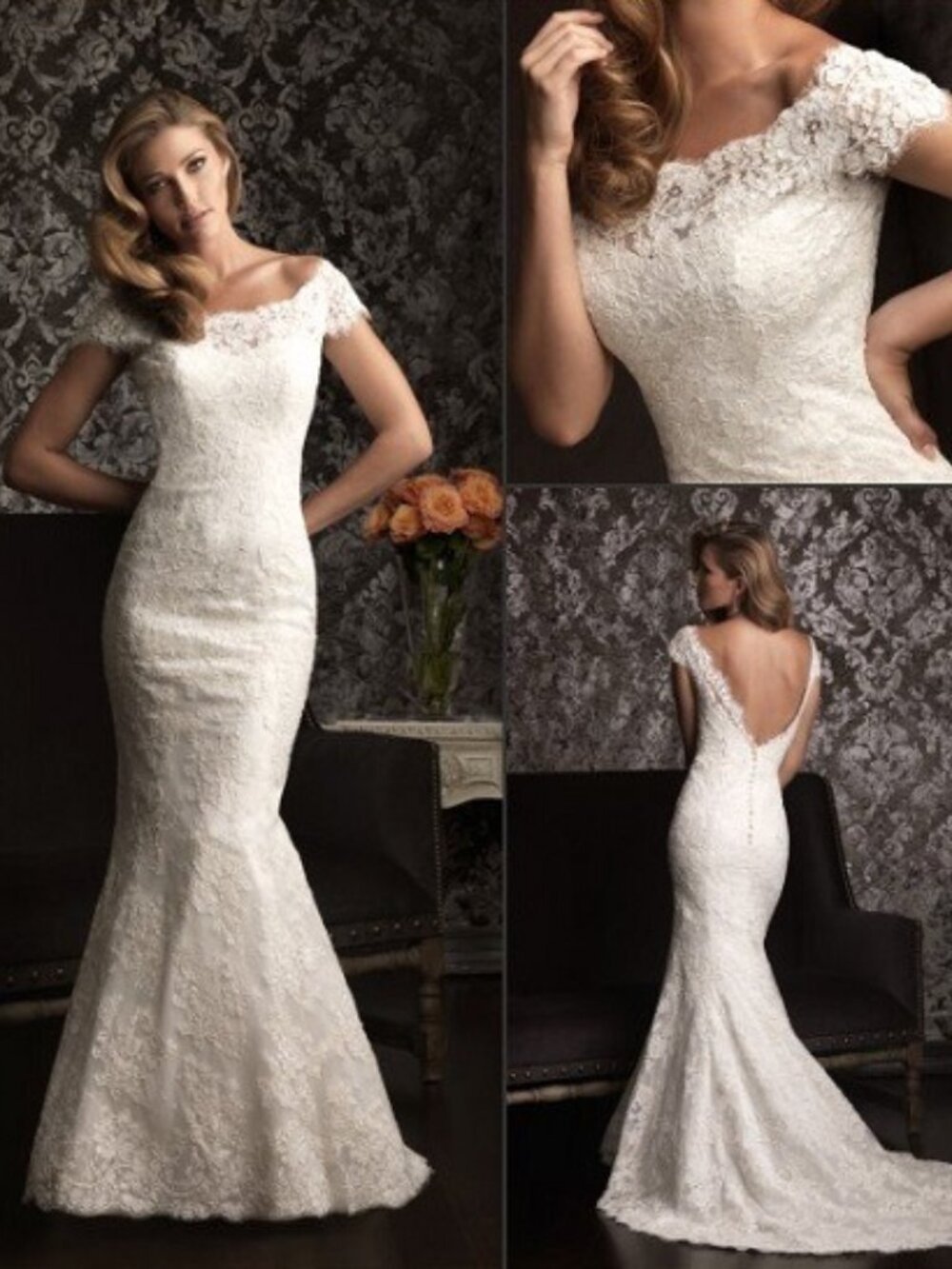 Allure Bridals 9000 Wedding Dress Size 6 | Fits Street Size 2 | Ivory Lace Merma